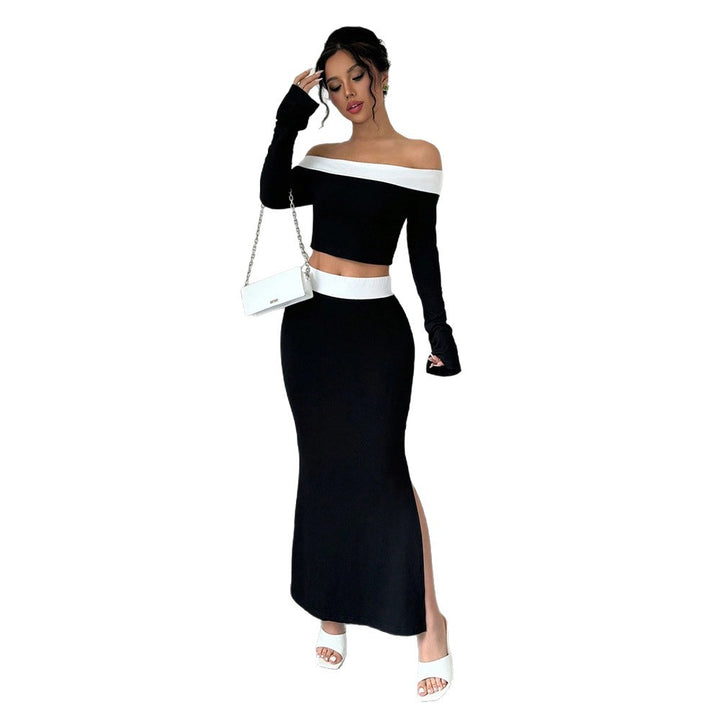 Ensemble de crop top et jupe maxi pour femmes avec design hors-épaule Levoire