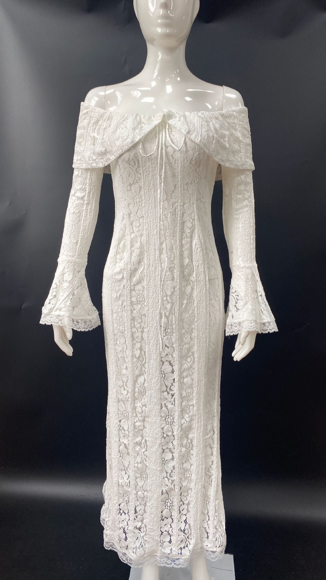 Levoire | Élégant Bustier Robe Longue Slim Fit Sirène Robe Blanc