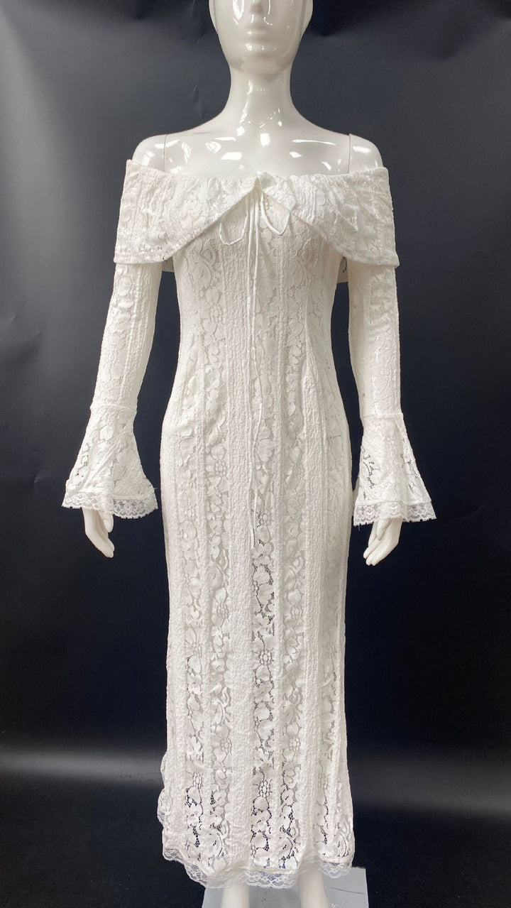 Levoire | Élégant Bustier Robe Longue Slim Fit Sirène Robe Blanc