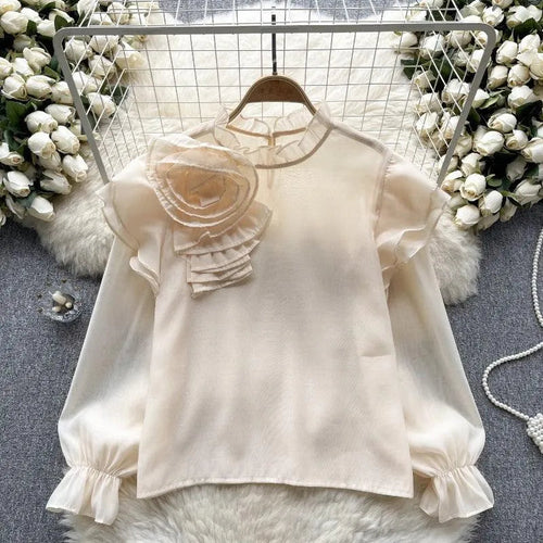 Levoire | Dolce Chiffon-blouse à manches bouffantes