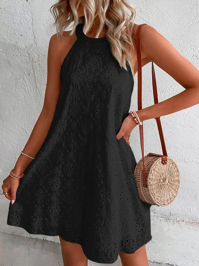 Levoire | Robe Swing Élégante Sans Manches Noir