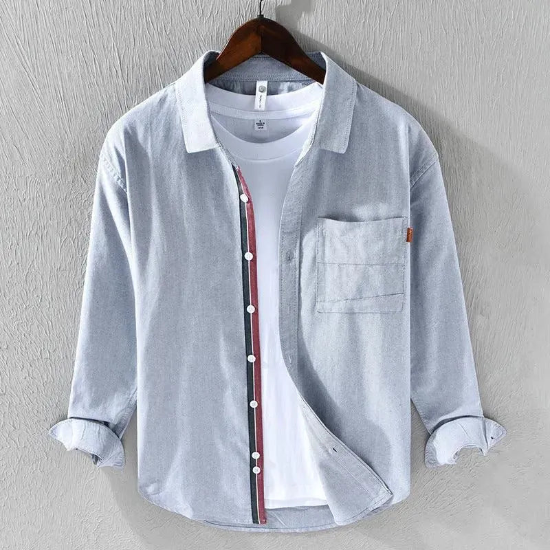 Levoire | Chemise à manches longues pour hommes décontractée Gris