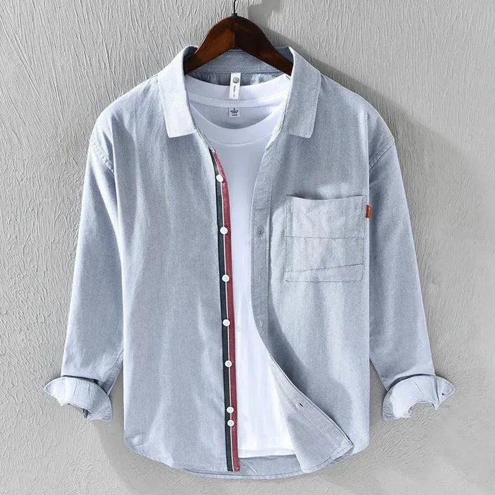 Levoire | Chemise à manches longues pour hommes décontractée Gris