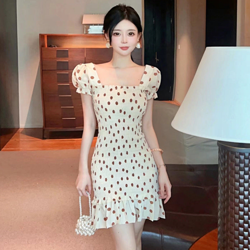 Levoire | Robe Meritähti Slim Fit Manches à volants Robe de Sirène Jaune clair