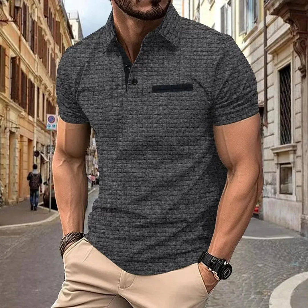 Levoire | Polo pour homme à boutons Gris foncé