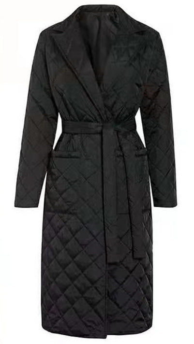Manteau d'hiver matelassé pour femme avec ceinture élégante Levoire
