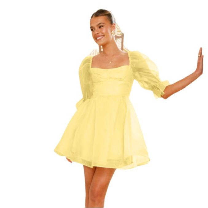 Robe mini d'été pour femmes avec manches à volants Levoire