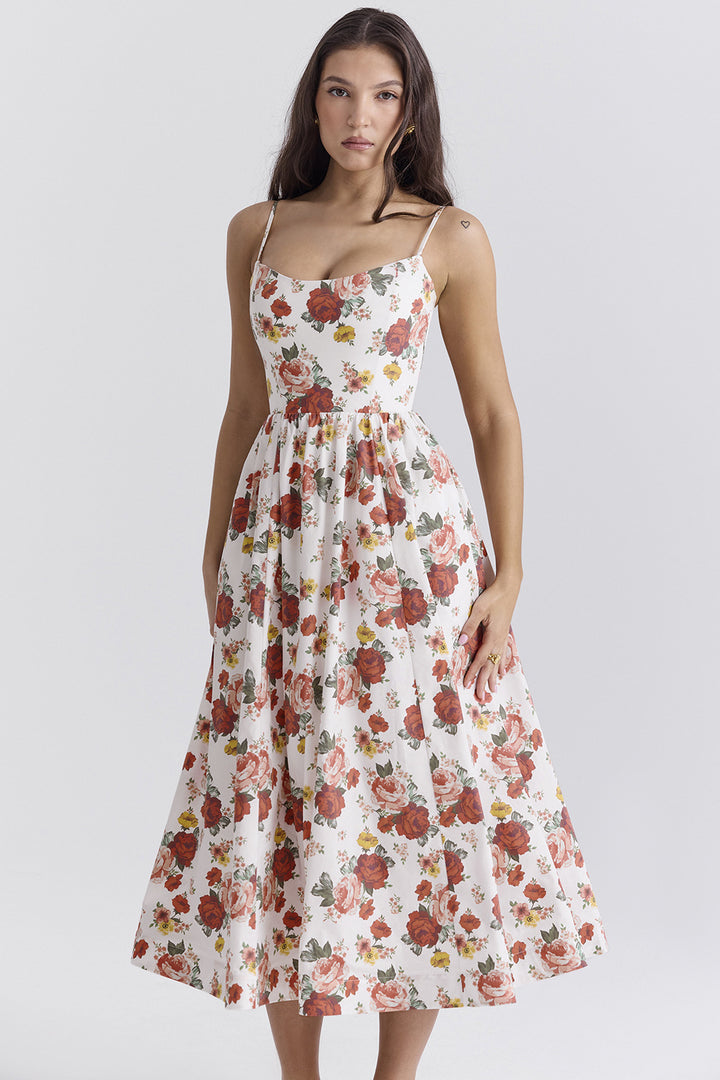 Robes maxi pour femmes avec motif floral et silhouette élégante et fluide Levoire