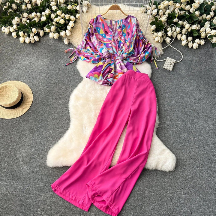 Levoire | Ensemble à deux pièces avec un pantalon ample Rosenrot Taille libre