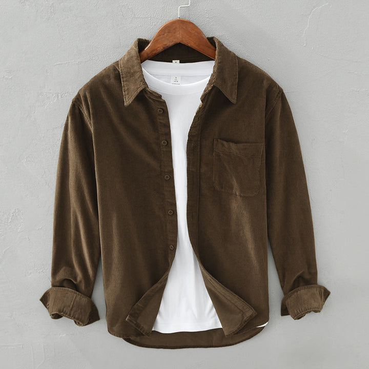 Levoire | Chemise Pour Hommes À Manches Longues Et Boutons Braun