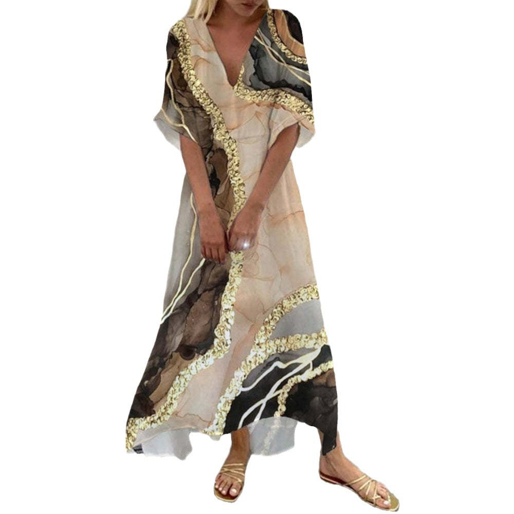 Levoire | Trendik Imprimé V-encolure Mini Robe