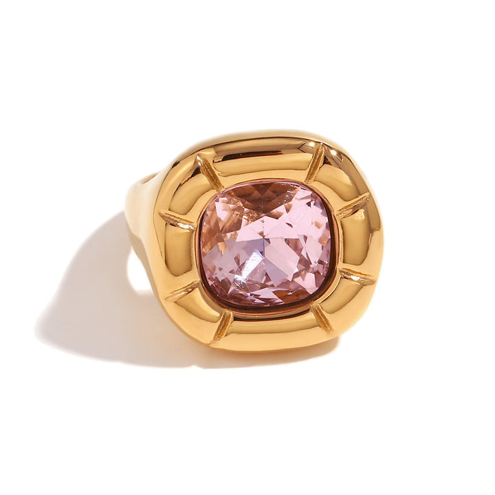 Levoire | Anneau D'Addition En Zircon Carré Kultapinchattu Rosa