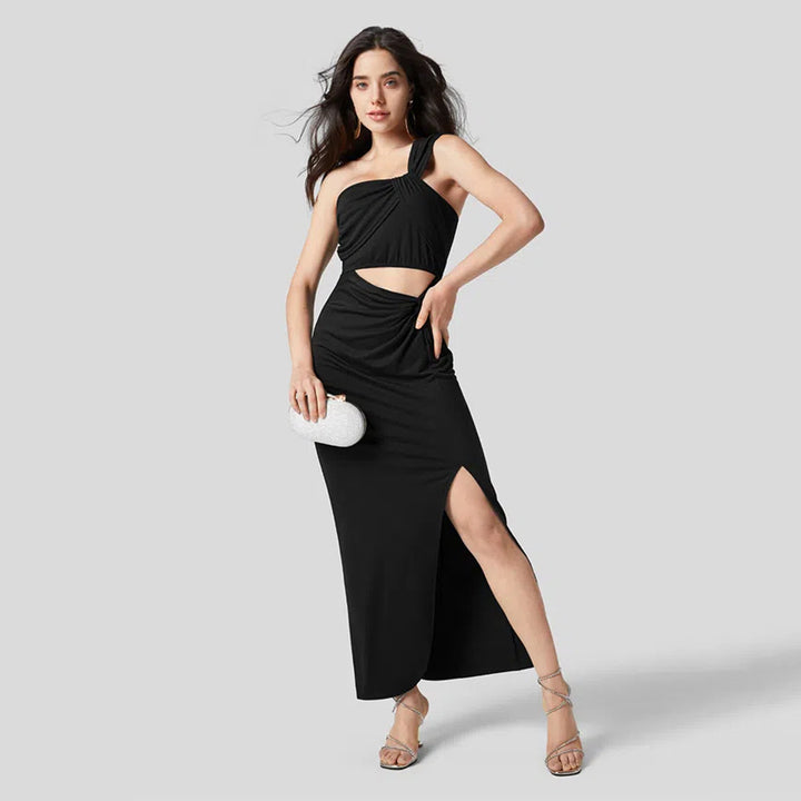Robe enveloppante élégante pour femme avec des détails découpés asymétriques et une silhouette ajustée Levoire