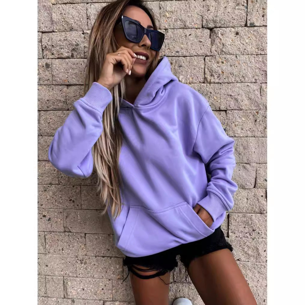 Sweat à capuche décontracté pour femmes en matériau doux avec poches pratiques Levoire