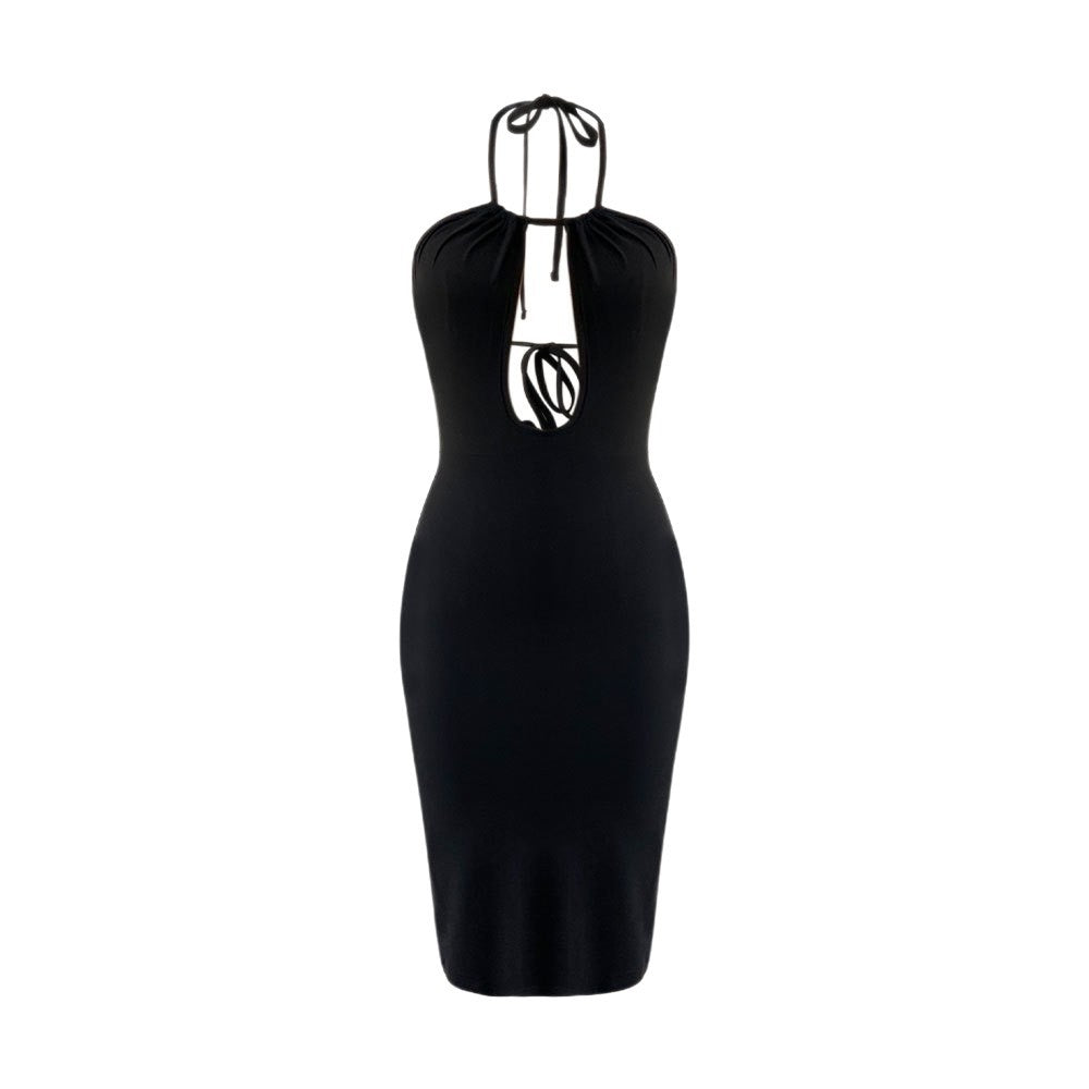 Robe Bodycon Femme avec Décolleté en V Profond et Design Épuré à Dos Nu Levoire