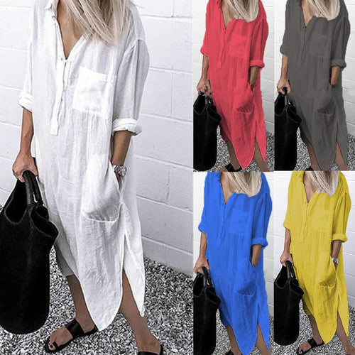 Levoire | Intemporel Simple Boutons Devant Long Robe Chemise