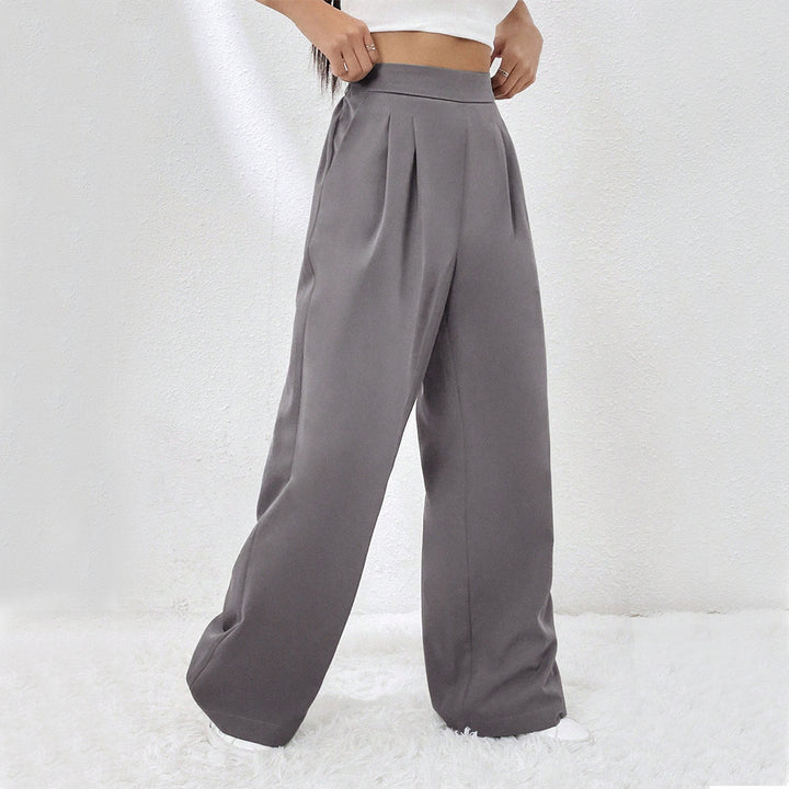 Pantalons larges élégants pour femmes avec taille haute et plis Levoire