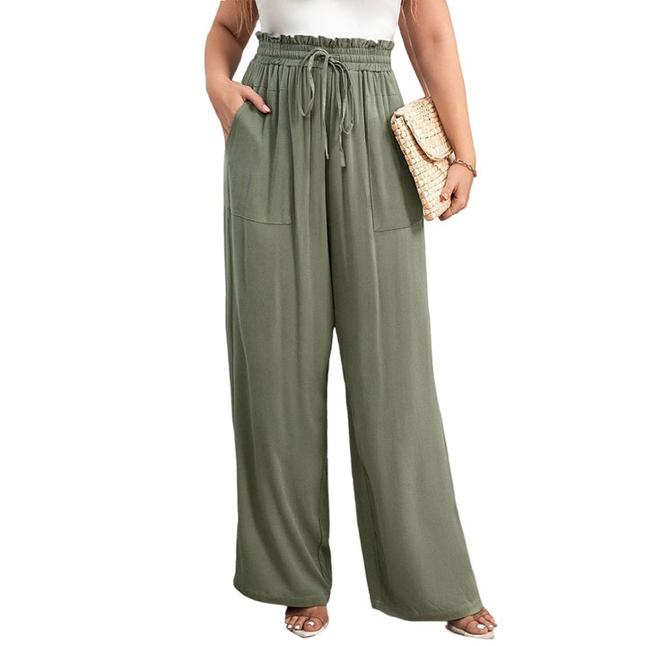 Pantalon Palazzo large pour femmes avec taille élastique et poches latérales Levoire