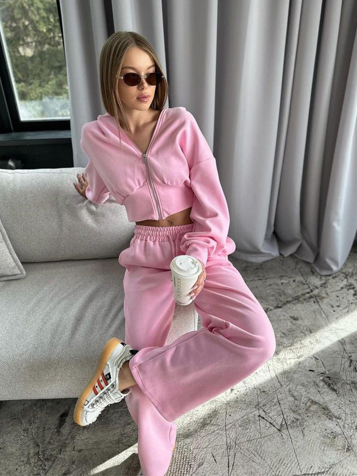 Levoire | Ensemble de sweatshirt à une couleur avec des cordons Rosa