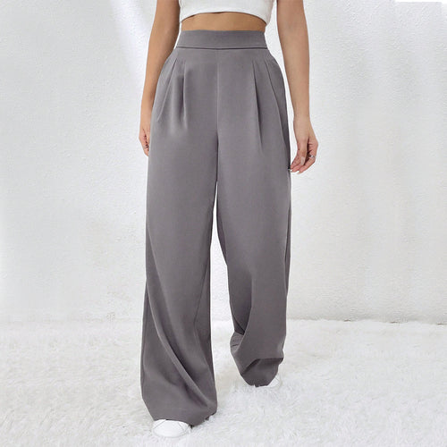 Pantalons larges élégants pour femmes avec taille haute et plis Levoire