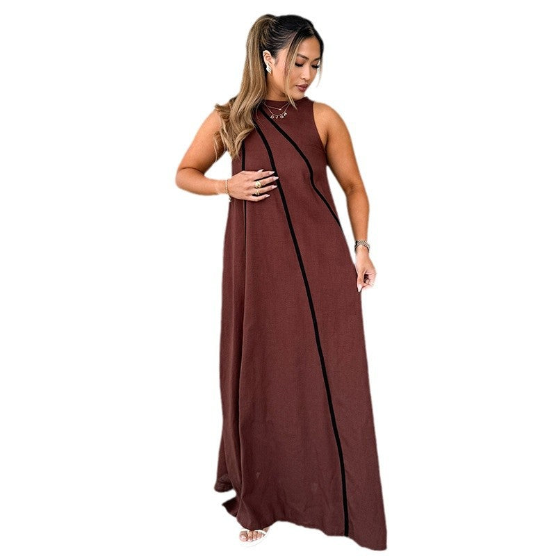 Robe maxi pour femmes avec une coupe asymétrique et un laçage élégant Levoire