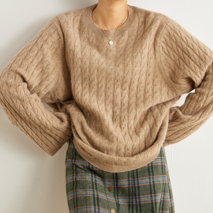 Levoire | Pull En Maille Couture Avec Sensation De Cachemire Caramelbeige