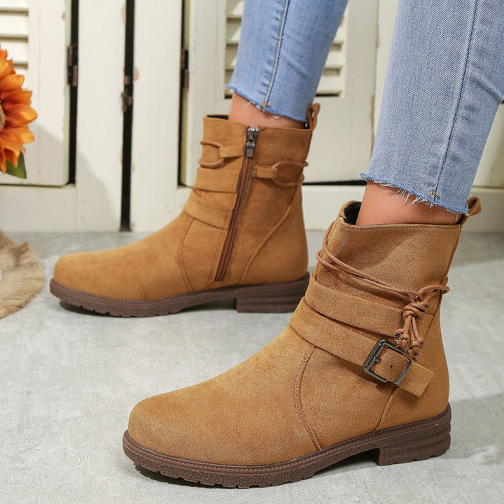Levoire | Bottes Mi-Hautes Robustes À Boucle Pour Femmes Braun