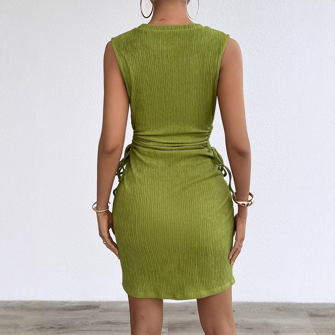 Robe enveloppante ajustée pour femmes avec détail froncé et liens latéraux Levoire
