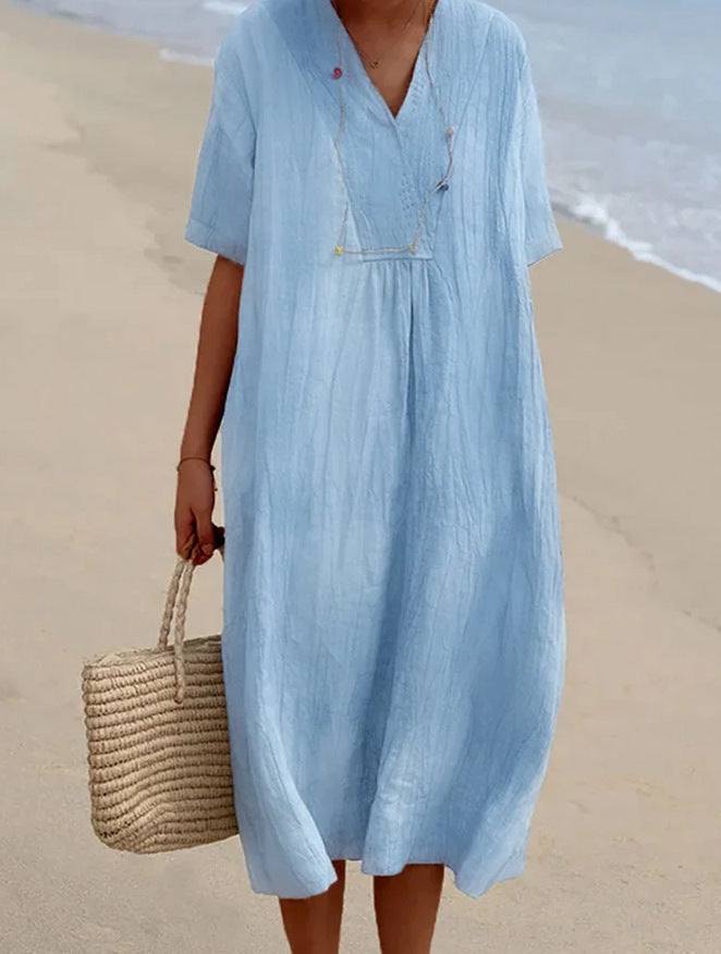 Levoire | Robe en lin Bleu