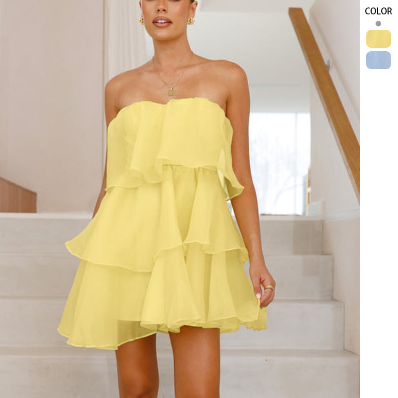 Robe à volants pour femmes en chiffon léger Levoire