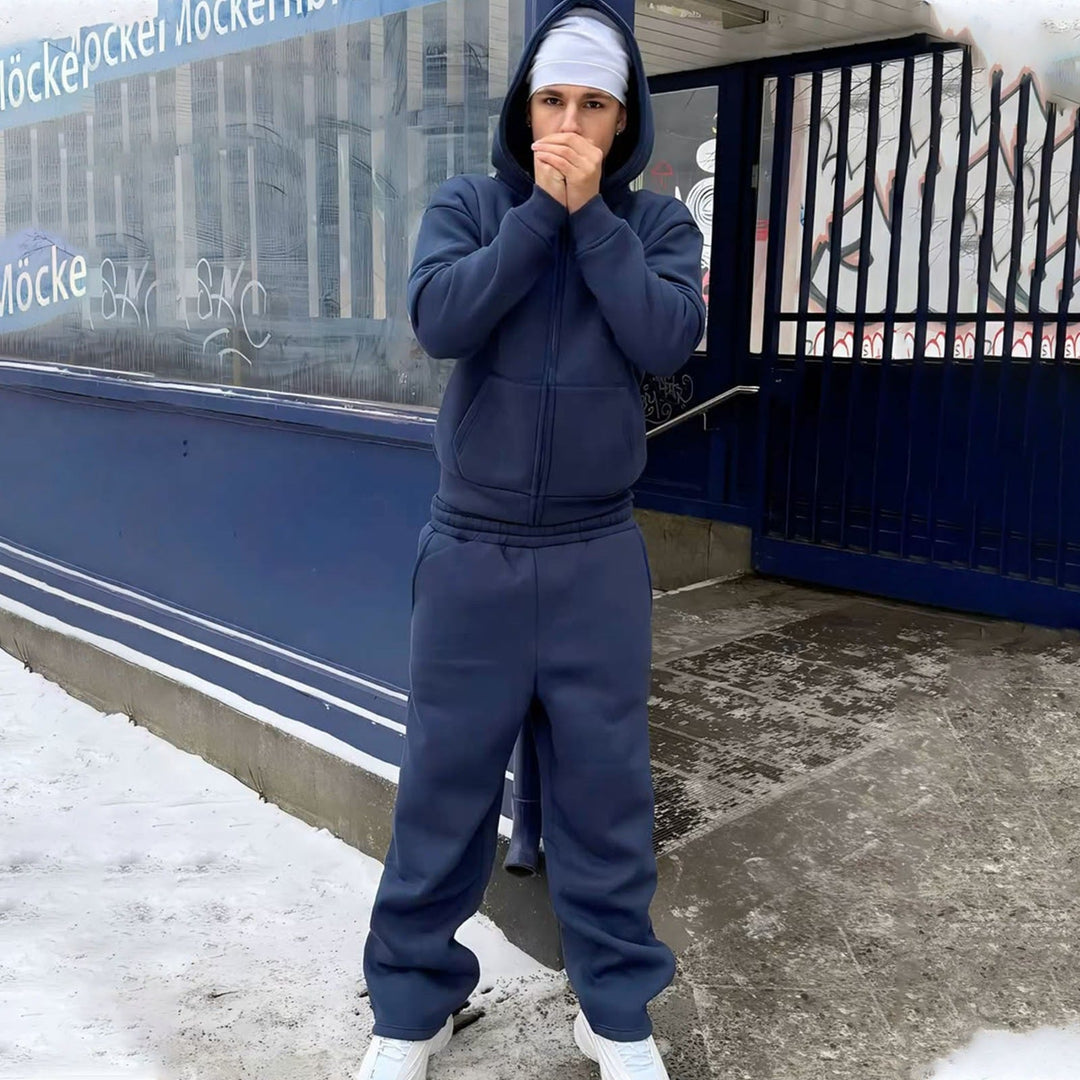 Hommes nan Oversize Zip-Hoodie et Relaxed Sweatpants Set Avriane