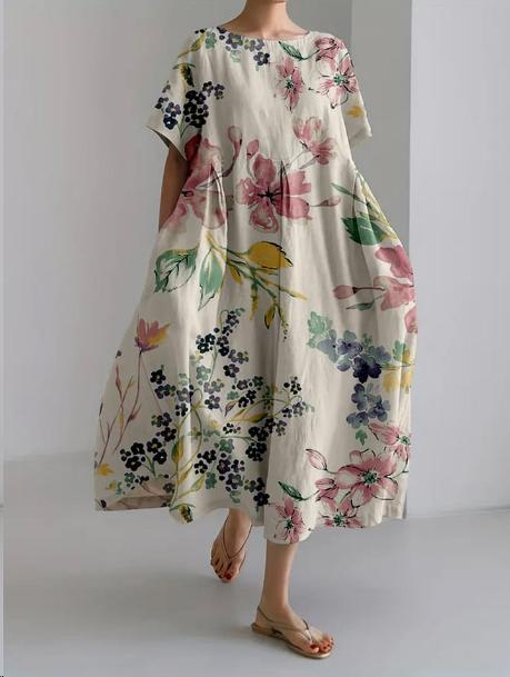 Levoire | Robe longue amusante avec couvre-ventre Prairie d'été