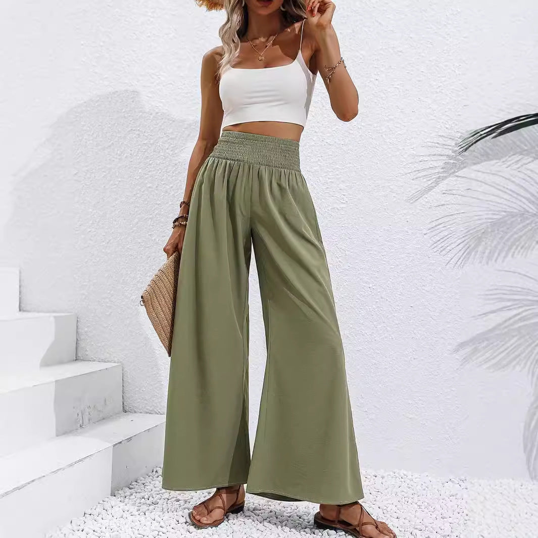 Pantalons palazzo larges pour femmes avec taille élastique et coupe décontractée Levoire