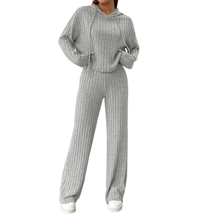 Ensemble en laine confortable pour femmes avec hoodie décontracté et pantalons larges Levoire