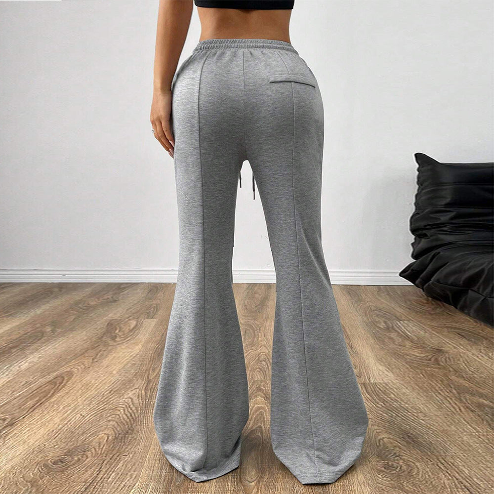 Pantalons de jogging larges pour femmes avec taille élastique et jambe évasée Levoire