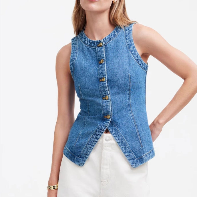 Gilet en denim pour femmes Levoire