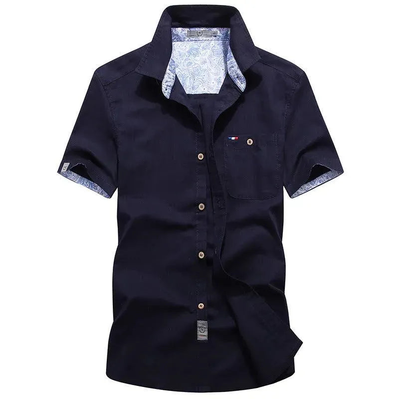 Levoire | Chemise pour homme large et polyvalente en 100% coton Safiiroitu bleu 3102
