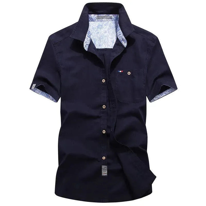 Levoire | Chemise pour homme large et polyvalente en 100% coton Safiiroitu bleu 3102