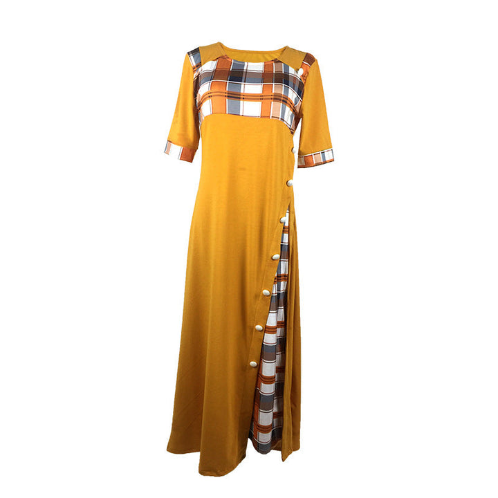 Levoire | Élégante robe longue fluide irrégulière Jaune