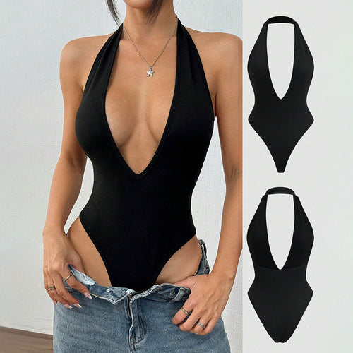 Maillot de bain femme avec décolleté en V profond et découpes hautes sur les jambes Levoire