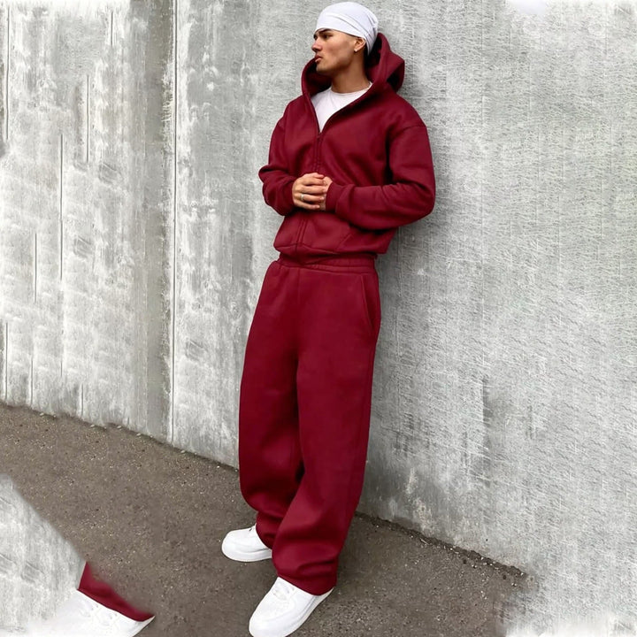 Hommes nan Oversize Zip-Hoodie et Relaxed Sweatpants Set Avriane