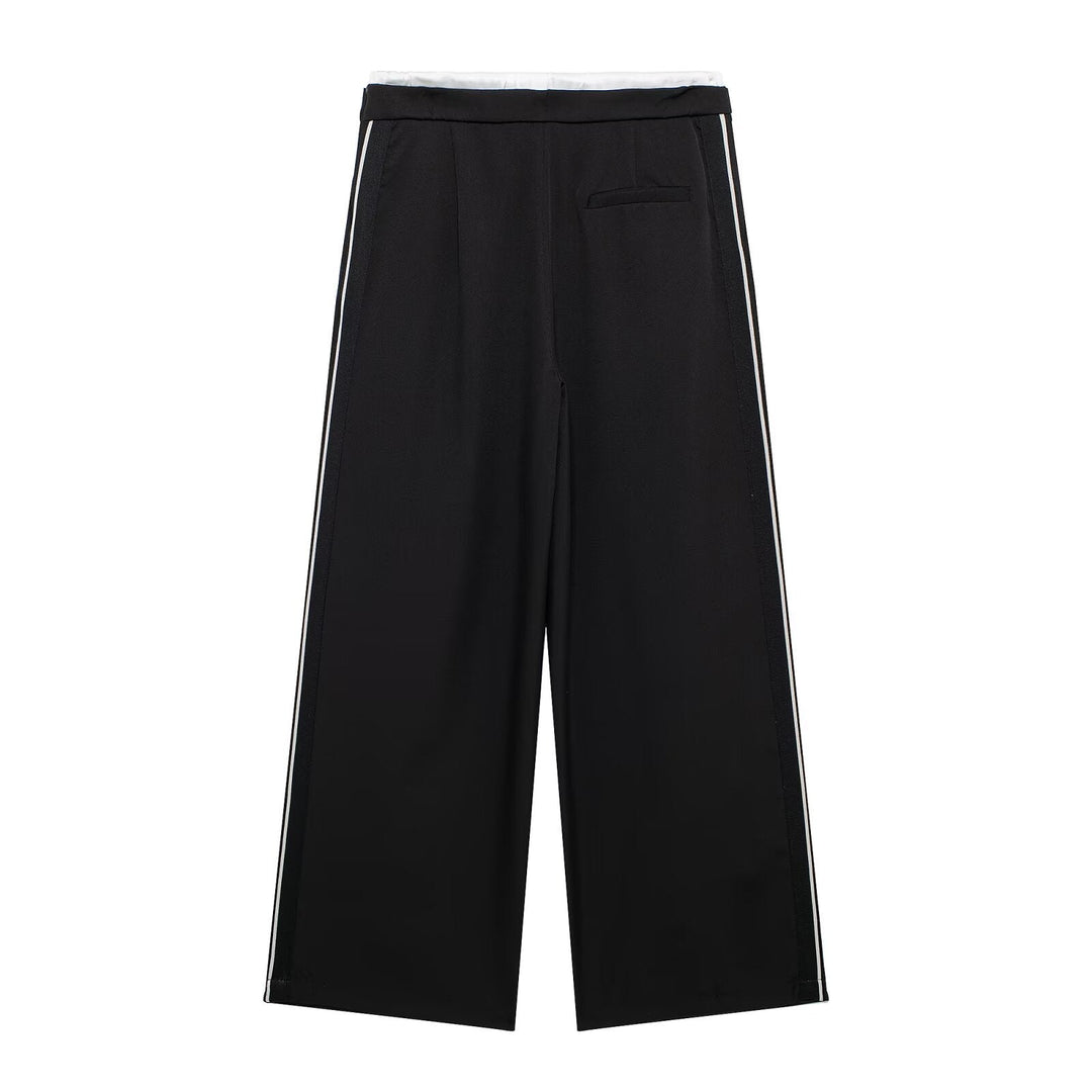 Levoire | unique layered double belt long trousers