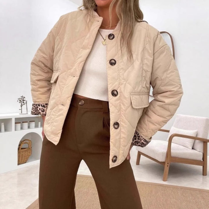Veste matelassée de transition pour femmes au design moderne avec doublure imprimée animalier Levoire