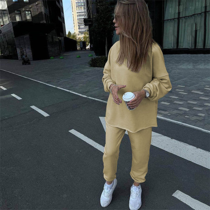 Levoire | Ensemble de Pantalon Élastique à la Mode en Deux Pièces Beige