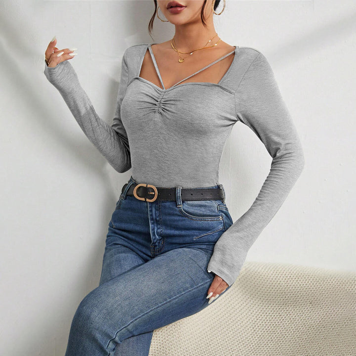 Body à manches longues pour femme avec décolleté en V tendance et détails raffinés aux épaules Levoire