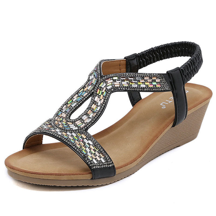 Levoire | Avec Talon Équilibré Décoré De Strass Noir