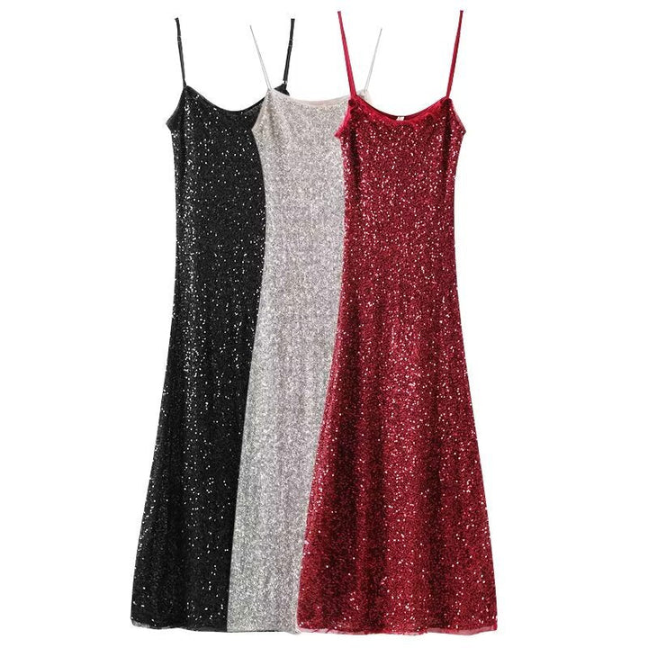 Levoire | La robe maxi sans bretelles multicolore glamour avec paillettes