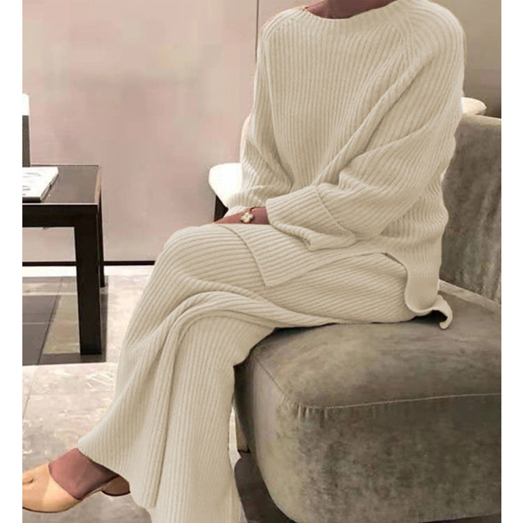 Costume en tricot côtelé pour femmes avec haut ample et jambes larges Levoire