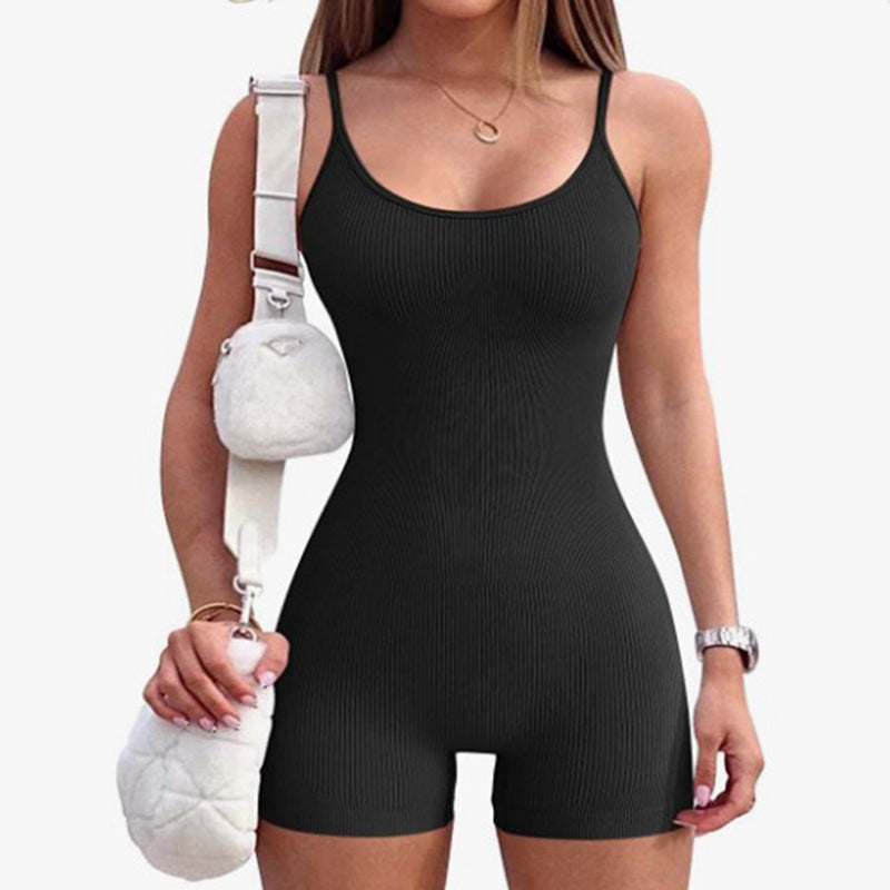 Levoire | Capre Été-Sans Manches Bodysuit-Shorts Noir