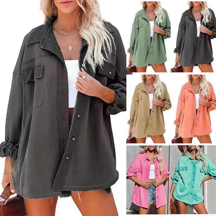 Chemise-Jacket Oversized Décontractée pour Femme avec Poches Pratiques et Coupe Moderne Levoire